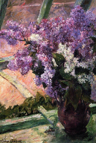 Lilacs in the Window by Mary Cassatt - Peaceful Wooden Jigsaw Puzzles