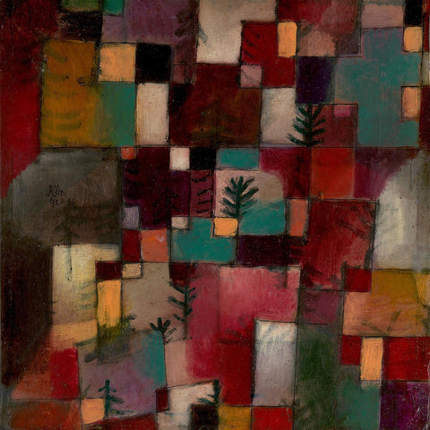 Redgreen and Violet-Yellow Rhythms by Paul Klee - Peaceful Wooden Jigsaw Puzzles