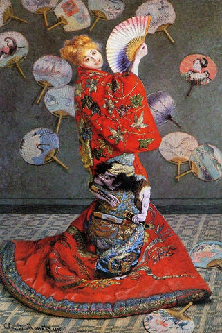 Camille Monet in Japanese Costume by Monet - Peaceful Wooden Jigsaw Puzzles