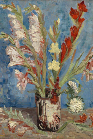 Vase with Gladioli and Chinese Asters by Van Gogh - Peaceful Wooden Jigsaw Puzzles
