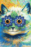 Flower Power Cat by Louis Wain - Peaceful Wooden Jigsaw Puzzles