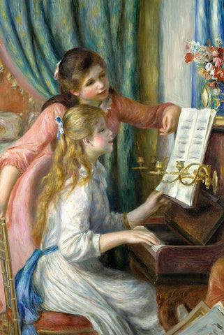 Two Young Girls at the Piano by Renoir - Peaceful Wooden Jigsaw Puzzles