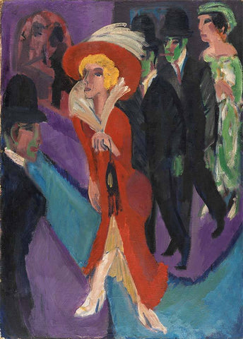 Street with Red Streetwalker Ernst Ludwig Kirchner - Wooden Jigsaw Puzzles for Adults