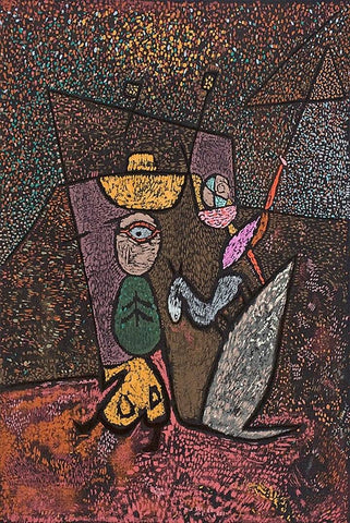 Traveling Circus by Paul Klee - Peaceful Wooden Jigsaw Puzzles