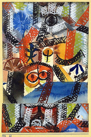 Barbaric Composition by Paul Klee - Peaceful Wooden Jigsaw Puzzles