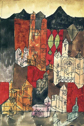 City of Churches by Paul Klee - Peaceful Wooden Jigsaw Puzzles