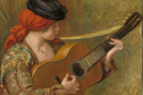 Young Spanish Woman with a Guitar by Renoir - Peaceful Wooden Jigsaw Puzzles