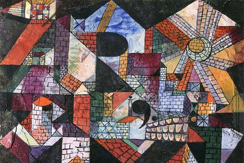City of R by Paul Klee - Peaceful Wooden Jigsaw Puzzles