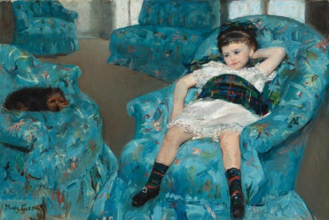 Little Girl in a Blue Armchair by Mary Cassatt - Peaceful Wooden Jigsaw Puzzles