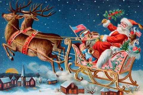 Santa's Flying Sleigh - Peaceful Wooden Jigsaw Puzzles