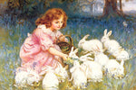 Feeding the Rabbits by Frederick Morgan - Peaceful Wooden Jigsaw Puzzles