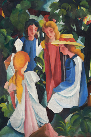 Four Girls by August Macke - Peaceful Wooden Jigsaw Puzzles