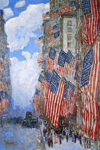 The Fourth of July by Childe Hassam - Peaceful Wooden Jigsaw Puzzles
