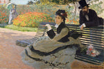 Camille Monet on a Garden Bench by Monet - Peaceful Wooden Jigsaw Puzzles