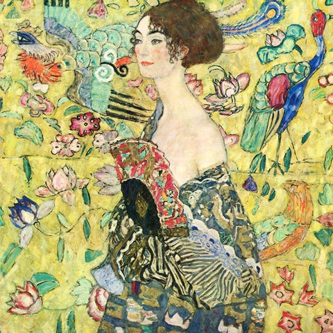 Lady with Fan by Gustav Klimt - Peaceful Wooden Jigsaw Puzzles