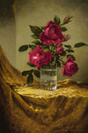Glasses of Roses on a Gold Cloth by Martin Johnson Heade - Wooden Jigsaw Puzzles for Adults