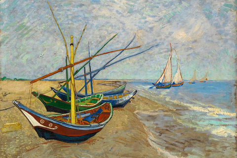 Fishing Boats on the Beach by Van Gogh - Peaceful Wooden Jigsaw Puzzles